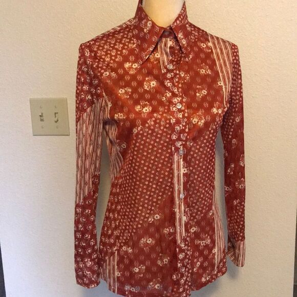 Multicolor Vintage J.Mohilet Women Blouse Size S - Picture 12 of 15